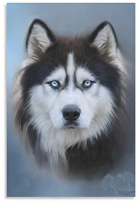 Poster Sibirischer Husky, dekoratives Gemälde, Leinwand, Wandkunst, Wohnzimmer, Schlafzimmer, Gemälde, 30 x 45 cm