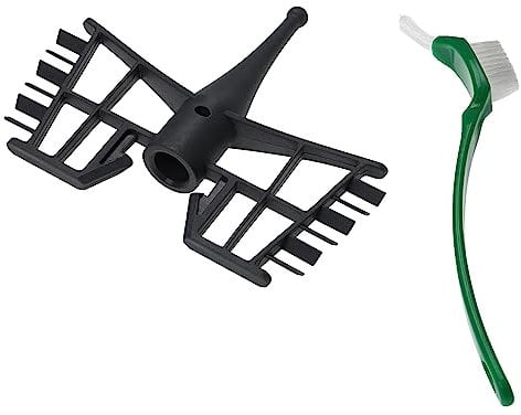 vhbw Fouet papillon compatible avec Silvercrest Monsieur Cuisine Connect SKMC 1200 robot de cuisine + brosse, plastique, gris foncé