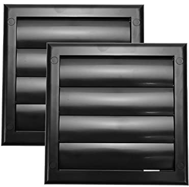 Vent Systems Paquete de 2 cubiertas de ventilación de escape, color negro, campana de ventilación de secadora, cubierta de ventilación de conducto de secadora, tapa de campana de ventilación, rejilla