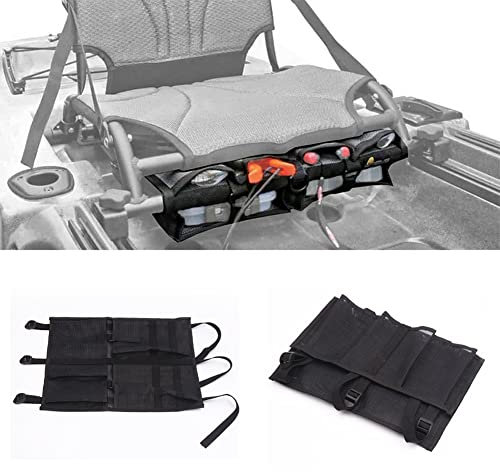 LIZHOUMIL Kayak Canoe Storage Bag, Kayak Canoe Dinghy Gear Accessories, Adjustable Buckle Strap Organizer, Storage Bag Under Kayak Seat for Water Sports Black