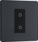 BG Electrical Secondary/Slave Single Touch Dimmer Light Switch, 2 Way, Screwless Front Plate, Evolve, Matt Grey, PCDMGTDS1B