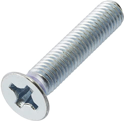 AERZETIX - C59711 - Satz von 10 Metallschrauben M8x40 mm mit senkkopf PH4 - DIN 965 - aus kohlenstoffstahl - härte 4.8 - verzinkt - zur befestigung von schraubendreherschrauben