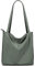 TTIAISHLE® Large Ladies Corduroy Tote Bag with Zipper, Shoulder Bag, Fabric Bag Jute Bag, Aesthetic, Handbag Shoulder Bags for Work Office Travel Shopping (Green)