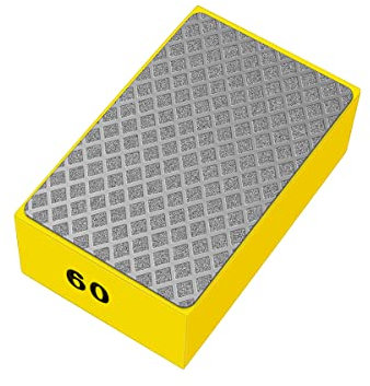 1 Stück Diamant-Handpad-Schleifklotz scharfes Glasschleifpad Schleifblock Schaumstoffrückseite Handschleifblock zum Schleifen Polieren Marmorfliesen Keramik (60#)