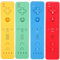 Lot de 4 manettes Wii avec étui en silicone et dragonne compatible avec console Wii/Wii U Jaune/vert/bleu/rouge