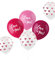 Folat 24885 Romantische Love Deko Luftballons 'Love You!' Mix Rosa 33cm 6 Stück - Latex Ballons Helium für Hochzeit Valentinstag oder Muttertag