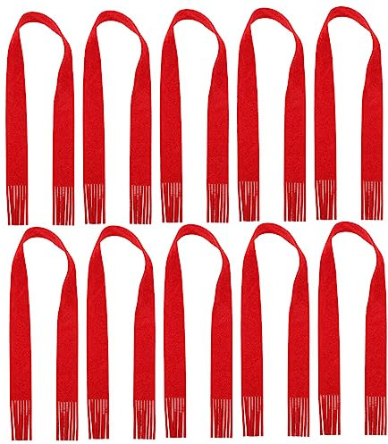 HOMSFOU 10St Weihnachtsschal Parteibevorzugung Weihnachten Weinflasche Schal schöner Minischal Miniaturschal doppelseitig Dekorationen Schneemann-Hut Baby schmücken Stoff rot