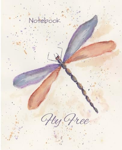 Dragonfly Notebook: Lined Journal with Watercolor Dragonfly Cover