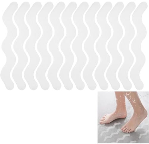 DDKY 12 Adesivi Antiscivolo per Vasca da Bagno Adesivi per Doccia Antiscivolo per Vasca da Bagno Decalcomanie Antiscivolo con Raschietto per Vasca da Bagno Doccia Scale