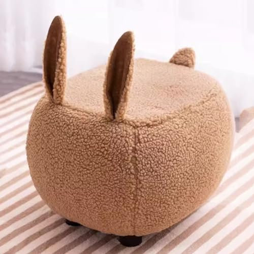 Miuxe Tier-Fußhocker Gepolsterter Ottoman, PU-Leder, Pouf, Fußhocker, Lehne Für Wohnzimmer, Schlafzimmer, Tragbare Sofabank, Sitzstuhl