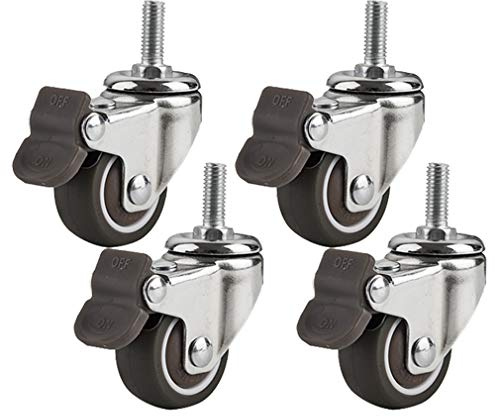 ASHILD 4 Rollen, Möbelrollen, Gummiräder, mit M6/M8/M10-Schraubenrollen, für Möbel, Tischwagen, Bett, Werkbank (1/1,5/2)