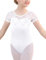 Happy Cherry Ballett Trikot Mädchen Ballettanzug Kinder Kurzarm Tanzbody Baumwolle Ballettkleidung Teenager Ballettbody Turnanzug Gymnastikanzug Weiß 11-12 Jahre