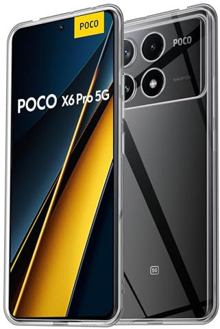 HidWee Cover Compatibile con Xiaomi POCO X6 Pro 5G Cover, Custodia Anti Ingiallimento, Anti Graffio, Antiurto Ultra Custodia Slim in Morbida Silicone TPU Sottile Case - Trasparente