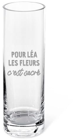 CADEAUX.COM - Vase Cylindrique avec 4 Roses Éternelles - Message Personnalisable - Idée Cadeau Original pour Maman - Fête des Mères - Femme