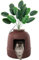 Lifewit Litter Box with Faux Plant & Scoop for Large Cat, Hidden Corner Enclosure Litter Tray with Odor Control & Carbon Filter in Living Room/Bedroom/Bathroom, Brown