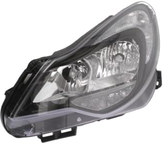 EDA PREMIUM auto Scheinwerfer Links 95515471 passend für OPEL CORSA D 2011-2015, elektrisch, mit Motor, Schwarz, H1/H7, PY24W, ECE