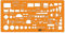 CYA 8355 Militärische Kartenmarkierungsschablone, 210 x 95 mm, transparentes Orange, 150+ APP-6A-Einheitensymbole für NATO-Armee-Zeichnen und Zeichnen auf taktischer Karte