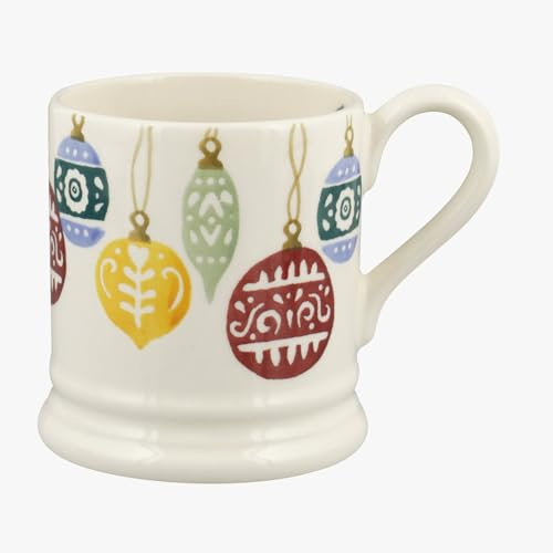 Emma Bridgewater 1/2 Pint, Ceramic Coffee Mug Large Stoneware, Cappuccino, Latte, Coffee, Tea Cup, Beautiful Mugs, Birthday Gift - Coffee Mug Baubles, Ceramic