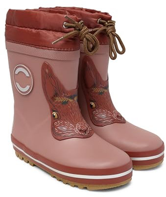 Mikk-line Stivali da pioggia per bambini con calda imbottitura, impermeabili, per ragazzi e ragazze, in gomma termica antivento, con dettagli riflettenti, hennè, 24 EU