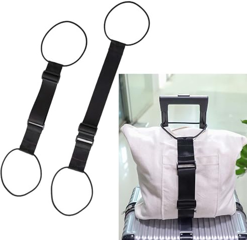 Correa Equipaje Elastica,Correa Maleta fácil de Viajar (2pcs) | Correas Ajustables para Equipaje,Elastic Fastening Belt for Luggage,Correa elástica Ajustable para Equipaje.