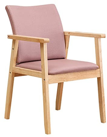 Silla de comedor de madera maciza, asiento cómodo para dormitorio, hotel, salón, color cereza, tamaño estándar