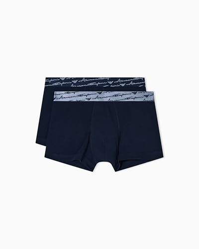 Emporio Armani Herren Allover Shiny Logoband 2-Pack Trunk Badehose (2er Pack)