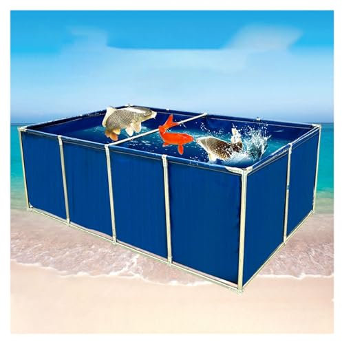 Piscine Circulaire Hors Sol, Bassin D'étang À Poissons En Toile Ronde,Conteneur De Stockage D'eau En PVC,Sac à Eau Souple Résistant à La Sécheresse,pour Prévention Incendies(Size:1*2*1.5 M,Color:Bleu)