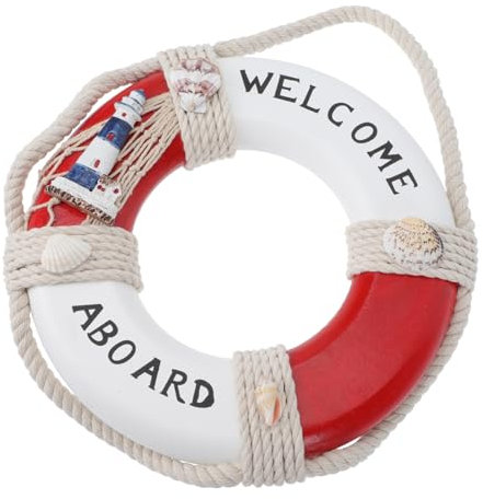 Zerodeko Sommerfest Deko zum Hängen und Wanddekoration mit Holzdeko Rettungsring Umweltfreundliche Hängedekoration für Zuhause und Hochzeiten Zufällige Farbe