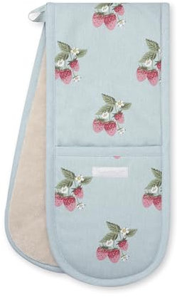 Sophie Allport Strawberries Blue Double Oven Glove