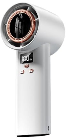 Kustimantu Ventilateur Portable - Ventilateur de Voyage Rechargeable avec Écran Numérique - Souffleur Turbo Silencieux 100 Vitesses, Gadget Rafraîchissant pour Extérieur Voyage Chambre et Plage