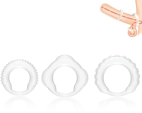 SXOVO Penisring Set 3pcs Penies Ring für Sex Penisringe | Cock Ring Hodenring Cockring Länger Sex Durchhalten Männer die Ejakulation Verzögern Sex Spielzeug für Männer