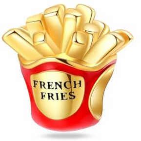 Teleye Pommes Frites Charm, Perlenarmband Charm, Fit für 3mm-4,5mm Armbänder