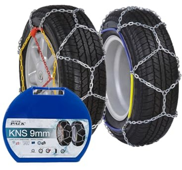 Inter Pack KNS 80 Schneeketten 9mm für Reifen 205/70/13, PKW Standmontage ohne Überfahren, ÖNORM V5117 zertifiziert, Rautenmuster für sicheren Grip auf Schnee und Eis
