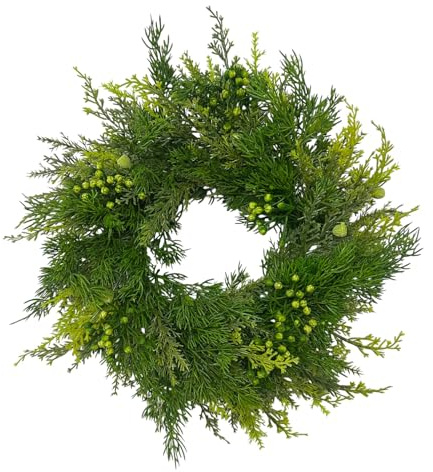 Künstlicher Thujakranz Ø40cm Türkranz Winterdeko Weihnachten Adventskranz Türdeko