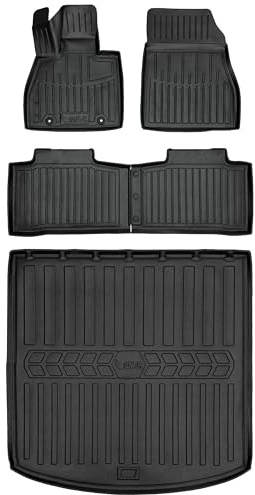 Satz 3D Gummimatten und Kofferraummatten passend für BYD Sealion 7 (ab 2024) SUV | Gummimatten Auto Set | rutschfeste Antirutschmatte | Kofferraum Schutzmatte | Automatten Gummi