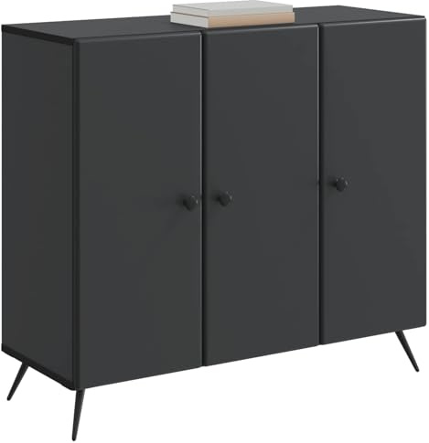 vidaXL Sideboard Schwarz 89 x 34,5 x 80 cm Holzwerkstoff, Wohnzimmer, Rechteckiges Buffet, Moderner Sideboard, Geräumiger Essbereich-Organizer, Praktisches Möbelstück