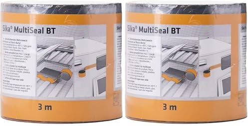 SIKA – Selbstklebendes Dichtungsband MultiSeal BT - Grau – Ideal für Abdichtungen und Schnellreparaturen – UV-beständig - Überstreichbar - 3 m lang x 100 mm breit (Packung mit 2)