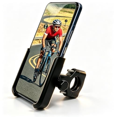 jwtyu Handyhalterung Fahrrad Lenker Wasserdicht für 4-7in Smartphone | Schwarz Handyhalter Fahrrad, Aluminiumlegierung, 360°-Drehung, Bildstabilisierung, für Fahrräder Motorräder und Roller