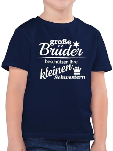 Kinder T-Shirt Jungen - Pferd steigend I Pferde Geschenk Reiter I Pferdeliebhaber Geschenke Pferdemädchen - 128 (7/8 Jahre) - Dunkelblau - Pferde-Shirt REIT sprüche tiermotiv Shirt
