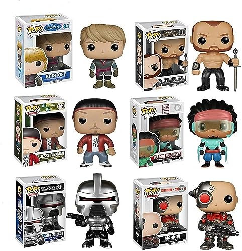 Funko POP Mystery Starter Bundle Pack Set of 6! 6 Random Pops No Duplication! Includes 6 Plastic Protector Cases! Golden Groundhog Figurine