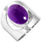 Jeweloporium Violett Echt Amethyst 925 Sterling Silber Ringe für Frauen mit Stein Cocktail Silber Ringe Größe 59(18.8) Engagement Geschenk viktorianisch Schmuck