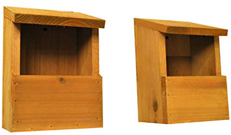 Selections Wooden Robin Bird Nest Box House (Pack of 2)