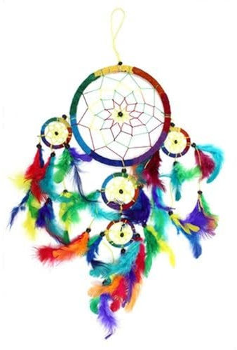 Ancient Wisdom Bali Dreamcatcher - Large Round - Rainbow