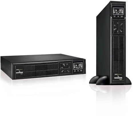 Tecnoware USV EVO DSP PLUS 2400 Unterbrechungsfreie Stromversorgung - Online-Technologie, Installation Tower - 8 IEC-Ausgänge - Autonomie bis zu 40 min - Leistung 2400 VA