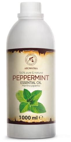 Huile Essentielle de Menthe Poivrée 1000ml - Mentha Piperita - Aromathérapie - Parfum d'Ambiance - Huile Essentielle de Menthe Poivrée Pure pour - Soin du corps - Diffuseurs - Apaisant