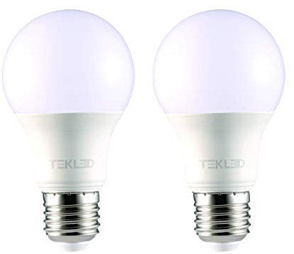 TEKLED® A60 DIMMABLE LED Bulbs | E27 Edison Screw | Energy Saving 7W Light Bulb 60W Incandescent Bulb Equivalent | 2700K 595LM | 2-Pack | Warm White