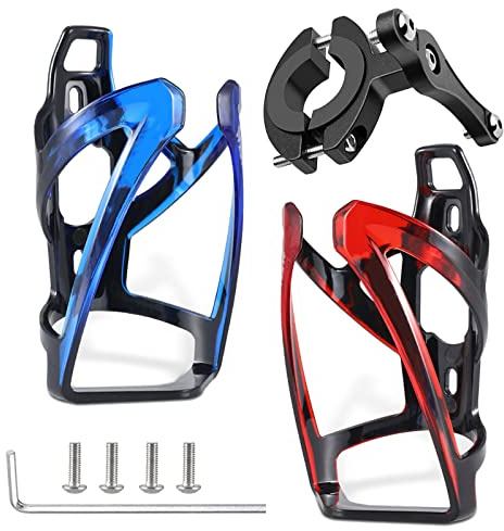 Getränkehalter Fahrräder Universale 2er Set, Trinkflaschenhalter Leicht Wasserflaschenhalter mit 1 Flaschenhalter Adapter, Flasche Halter für Rennrad