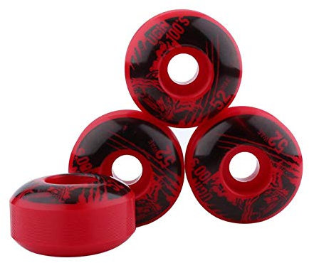 Tyenaza Skateboard Rollen, 52mm x 30mm 4 Stück/Set Outdoor Classic Durable PU Cruiser Longboard Skateboard Rollen (4Farben)(rot)