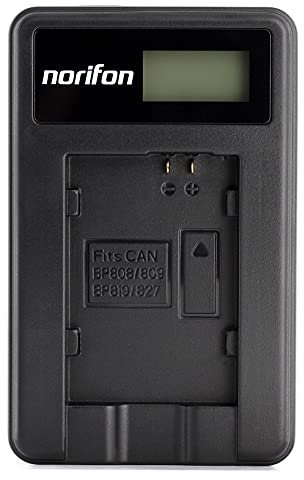 BP-808 LCD USB Charger for Canon FS100, FS200, FS300, LEGRIA HF G10, LEGRIA HF G25 Camera and More
