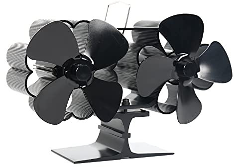 Ventilateur de poêle à bois, ventilateur de cheminée 8 feuilles, ventilateur de cheminée double face avec 8 pales pour poêle à bois, respectueux de l'environnement, sans électricité
